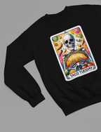 Taco Tuesday Skeleton Shirt | Funny Tarot Mexican Food T-Shirt or Sweatshirt Sweatshirt / small / Black gift_idea unique_gift personalised_gift