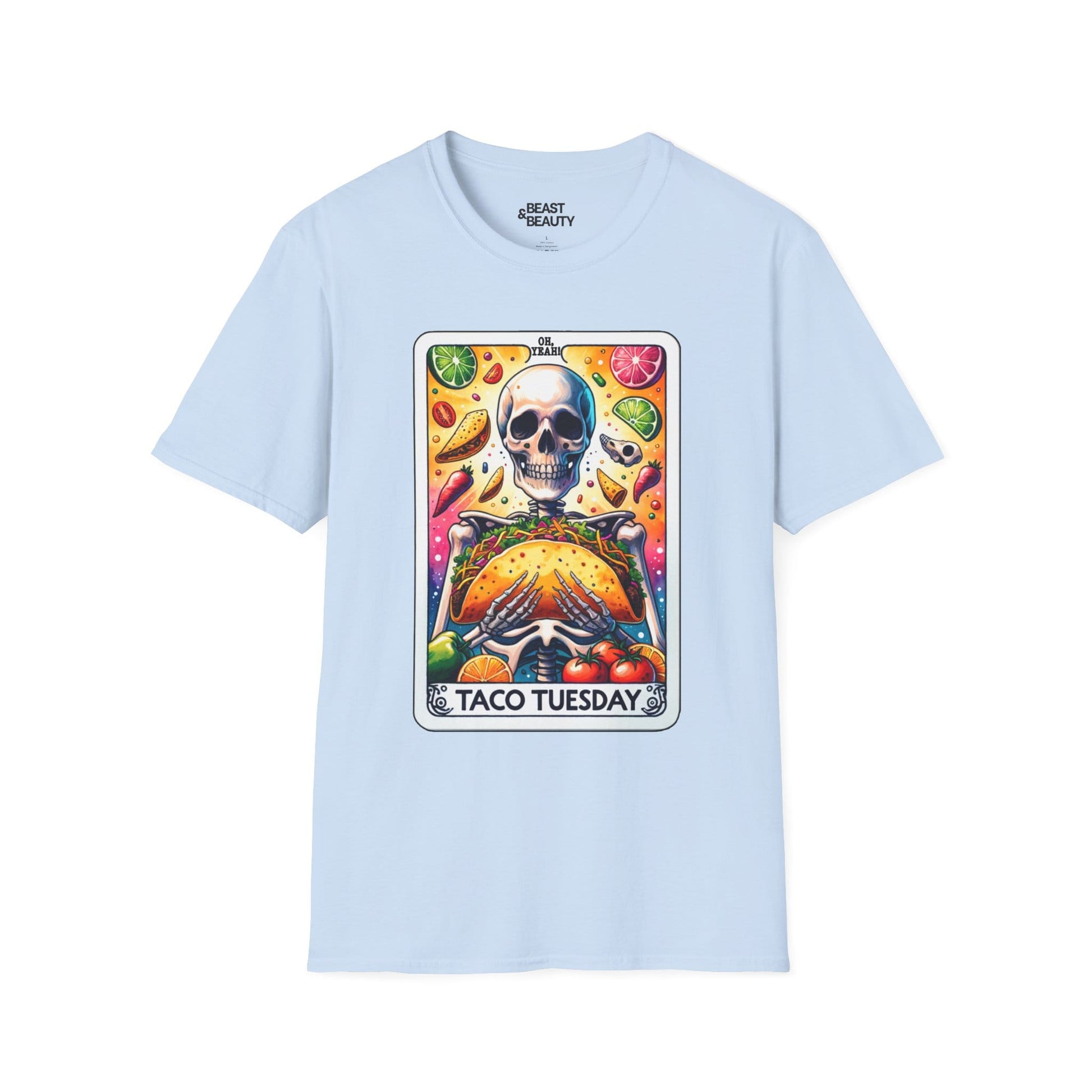 Taco Tuesday Tarot Graphic T-Shirt Light Blue / S gift_idea unique_gift personalised_gift