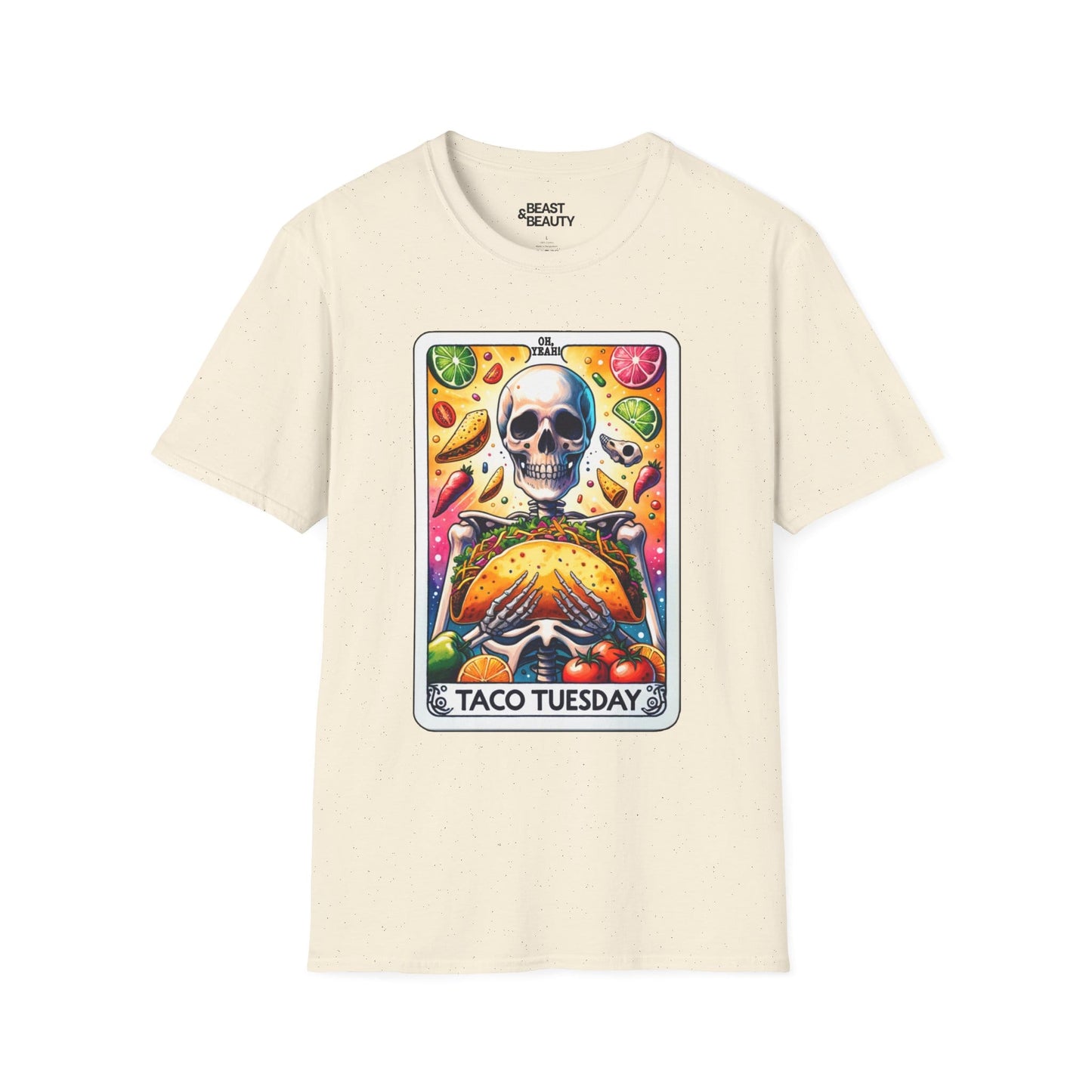 Taco Tuesday Tarot Graphic T-Shirt Natural / M gift_idea unique_gift personalised_gift