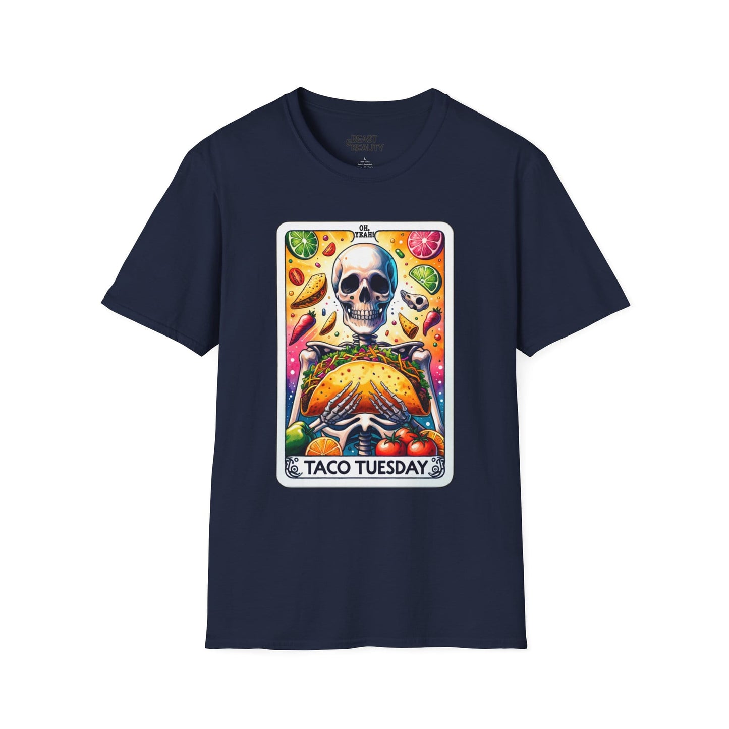 Taco Tuesday Tarot Graphic T-Shirt Navy / S gift_idea unique_gift personalised_gift