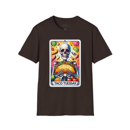 Taco Tuesday Tarot Graphic T-Shirt Dark Chocolate / M gift_idea unique_gift personalised_gift