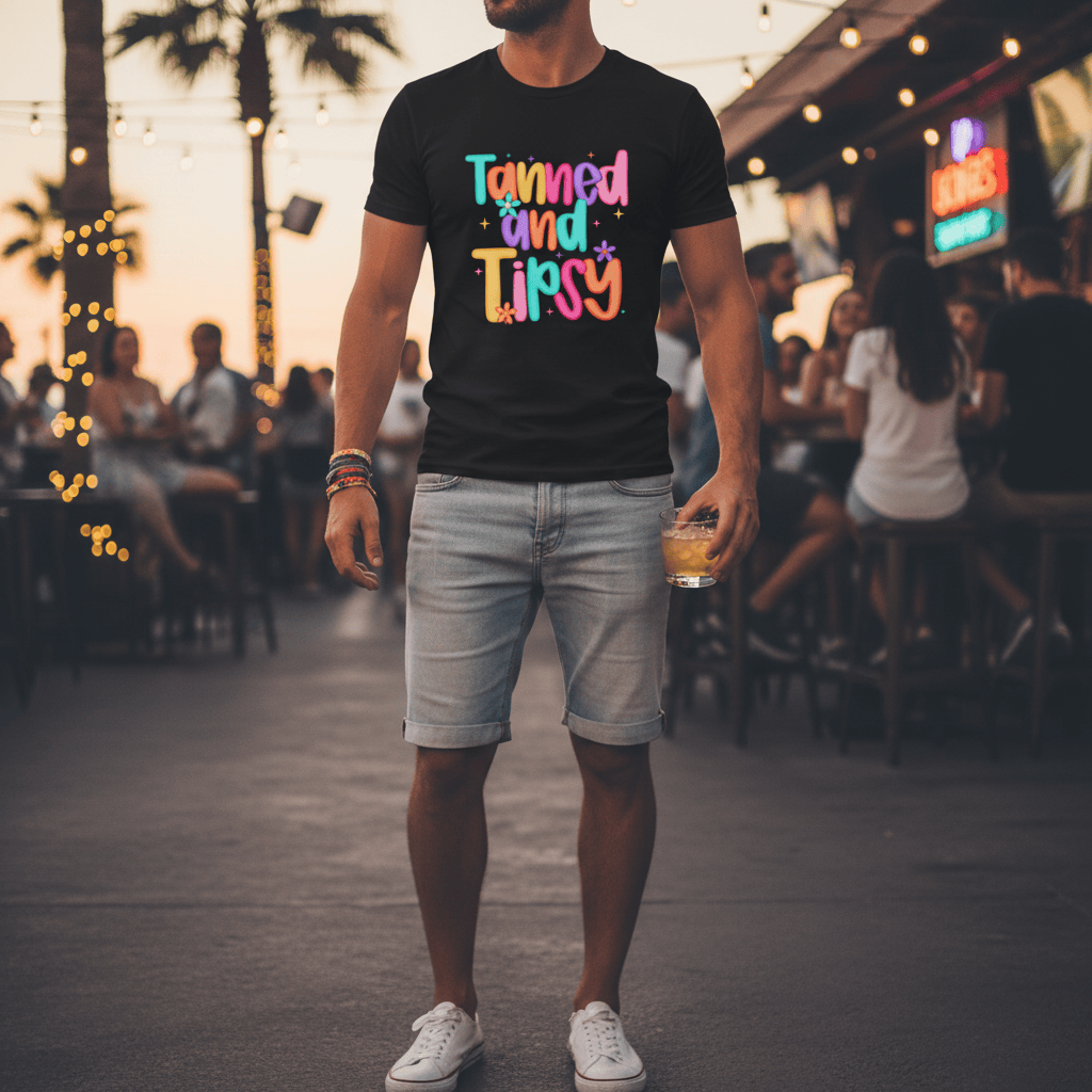 Tanned and Tipsy T-Shirt gift_idea unique_gift personalised_gift