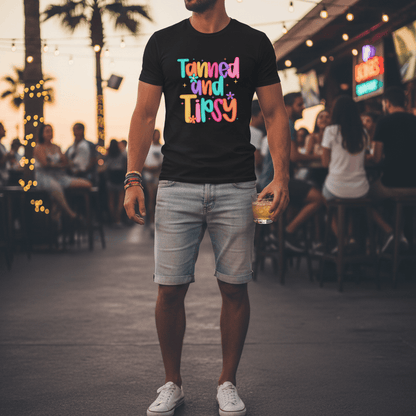 Tanned and Tipsy T-Shirt gift_idea unique_gift personalised_gift