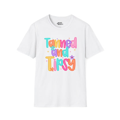 tanned and tipsy t-shirt white t-shirt uk gift gift idea