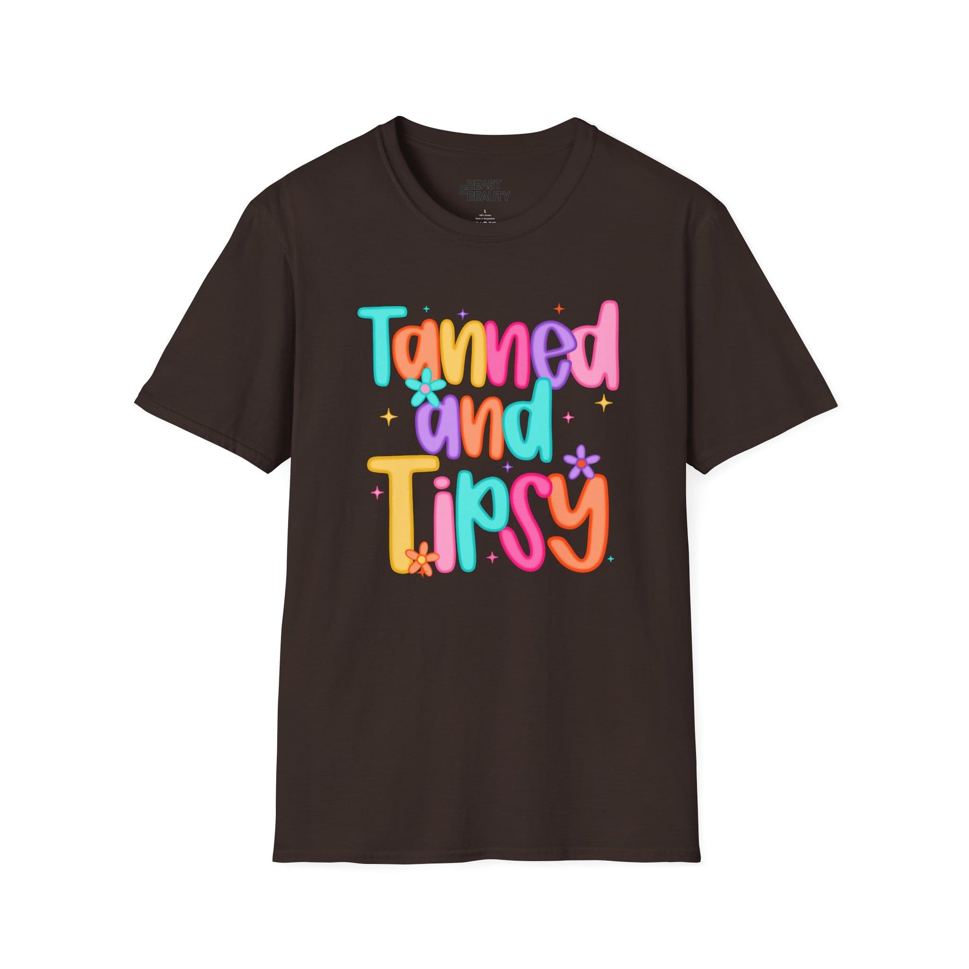 tanned and tipsy t-shirt dark chocolate t-shirt uk gift gift idea