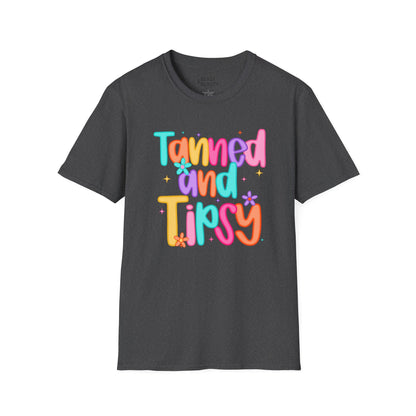 tanned and tipsy t-shirt dark heather t-shirt uk gift gift idea