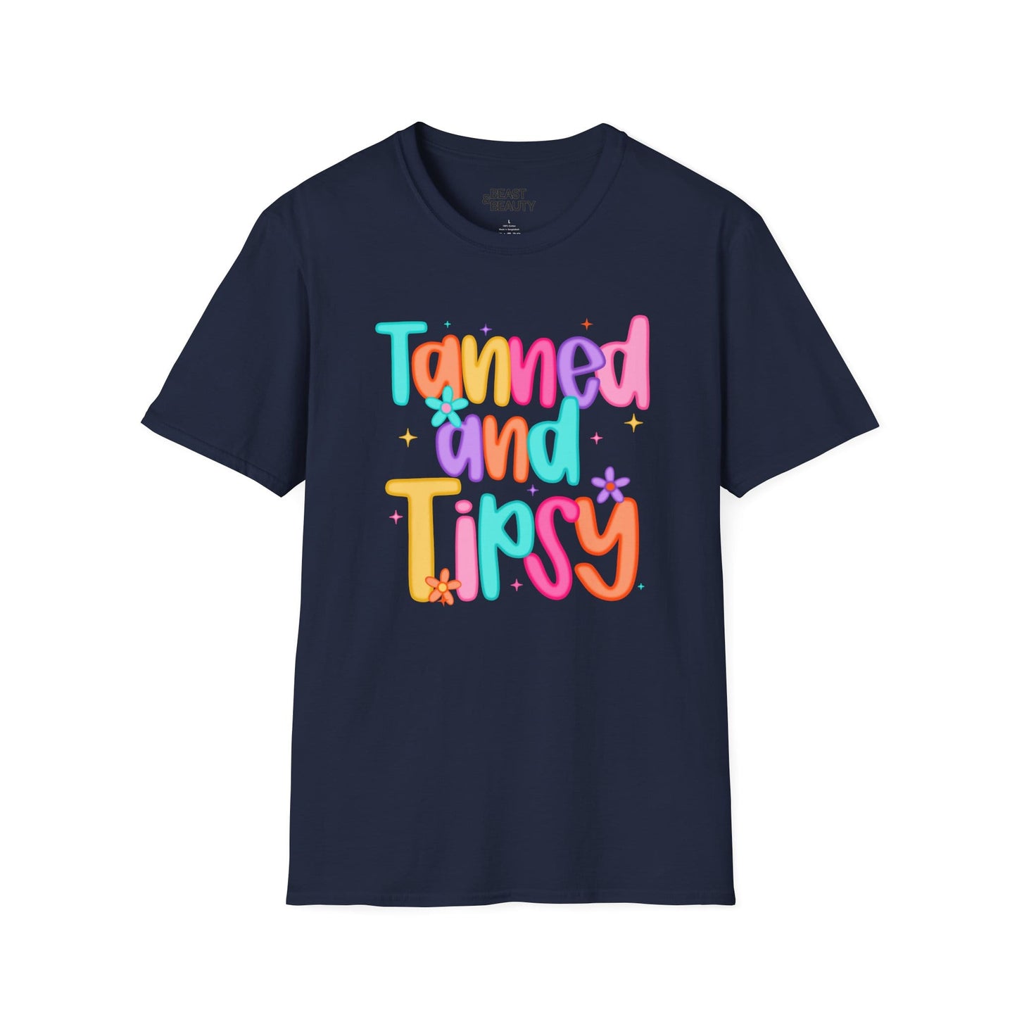 tanned and tipsy t-shirt navy t-shirt uk gift gift idea