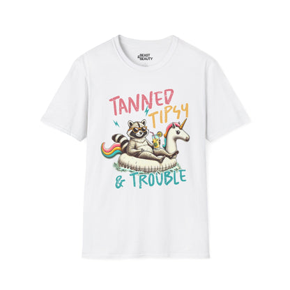 tanned tipsy & trouble t-shirt white t-shirt uk gift gift idea