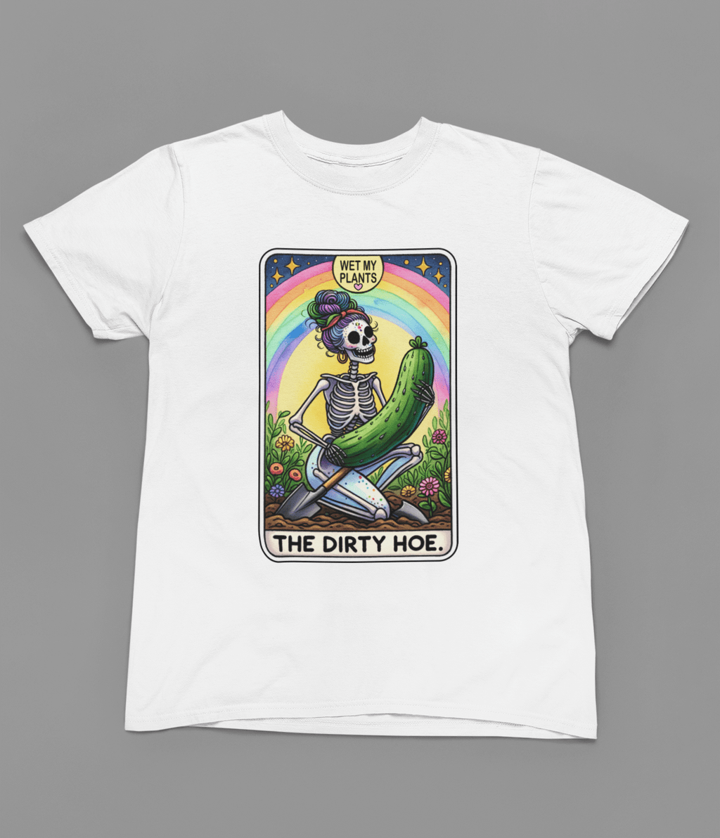 My Store Tarot Sweatshirt T-Shirt / small / White The Dirty Hoe Tarot T-Shirt & Sweatshirt | Funny Gardening Tarot Graphic