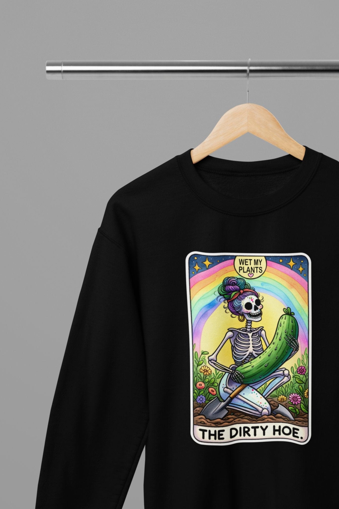 My Store Tarot Sweatshirt The Dirty Hoe Tarot T-Shirt & Sweatshirt | Funny Gardening Tarot Graphic