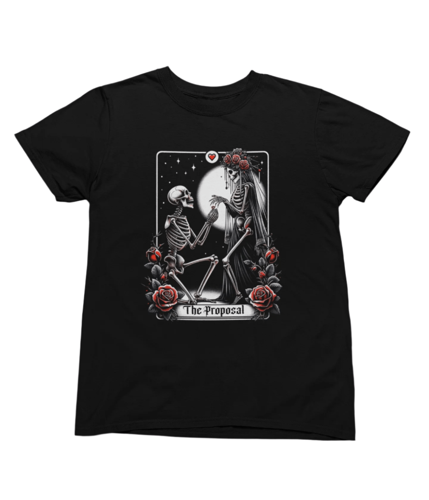 My Store Tarot Sweatshirt T-Shirt / small / Black The Proposal Gothic Tarot Shirt | Skeleton Wedding Tee or Sweatshirt