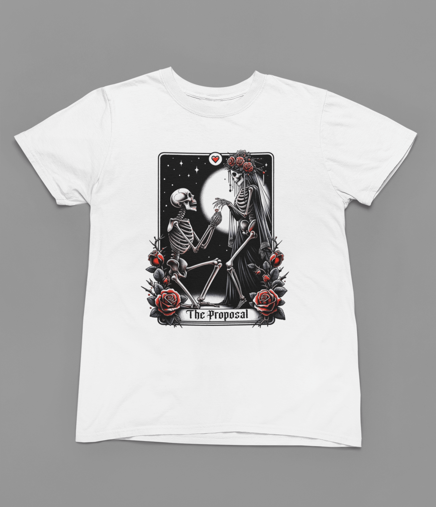 My Store Tarot Sweatshirt T-Shirt / small / White The Proposal Gothic Tarot Shirt | Skeleton Wedding Tee or Sweatshirt