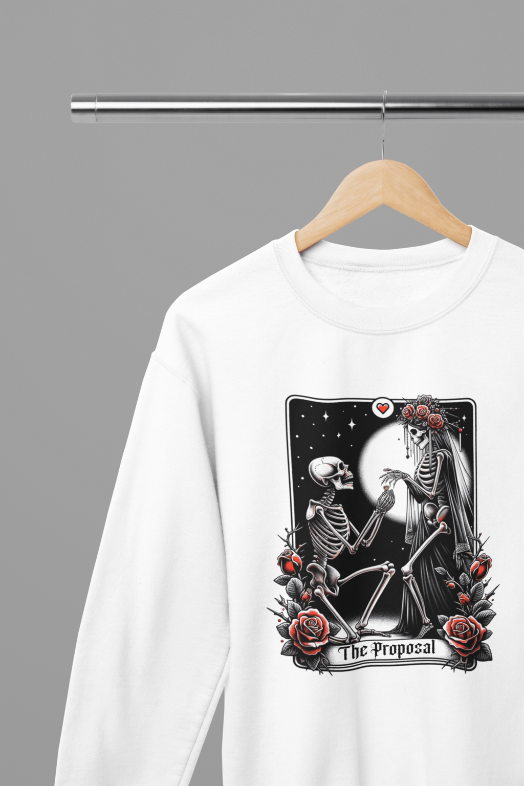 My Store Tarot Sweatshirt The Proposal Gothic Tarot Shirt | Skeleton Wedding Tee or Sweatshirt
