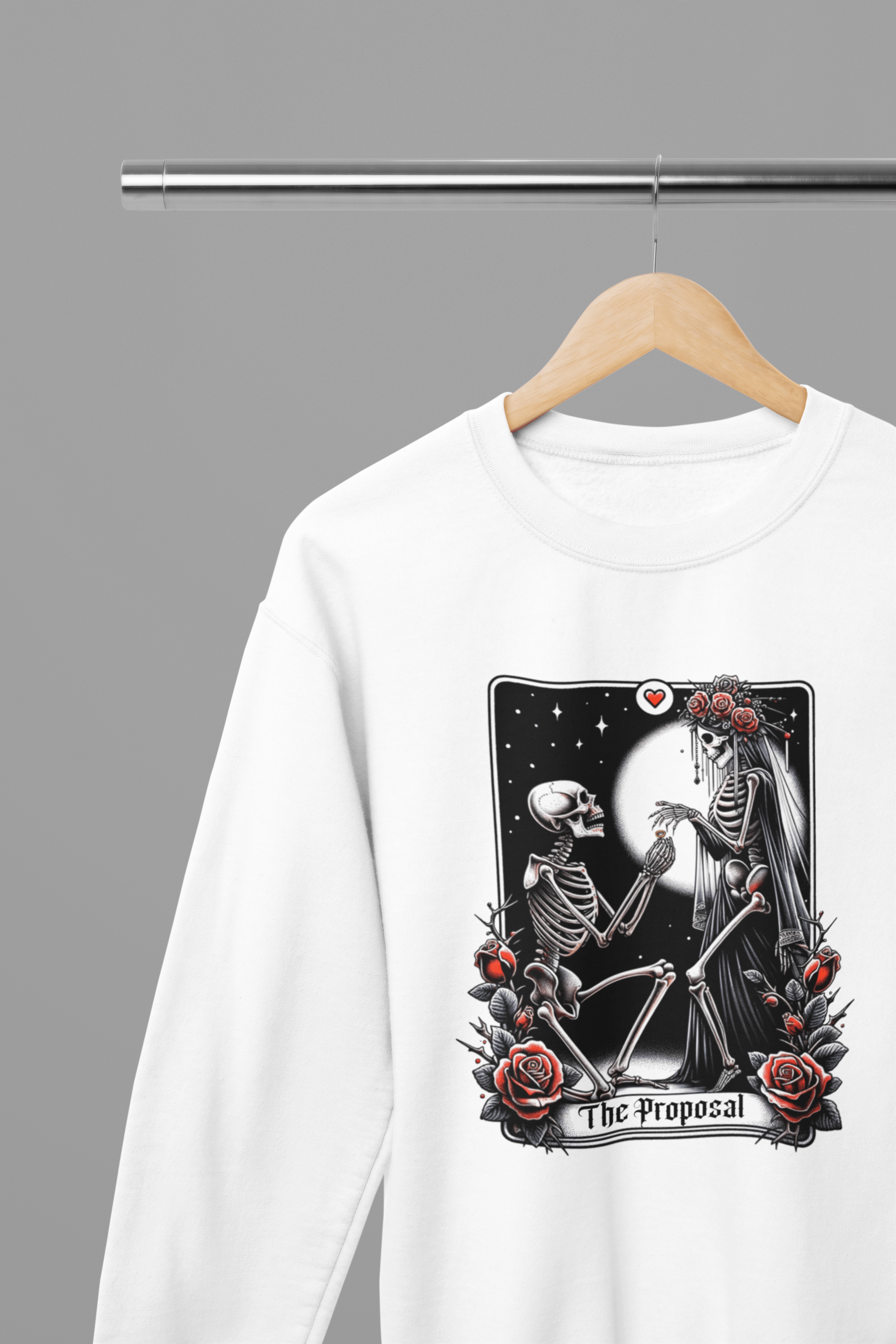 My Store Tarot Sweatshirt The Proposal Gothic Tarot Shirt | Skeleton Wedding Tee or Sweatshirt