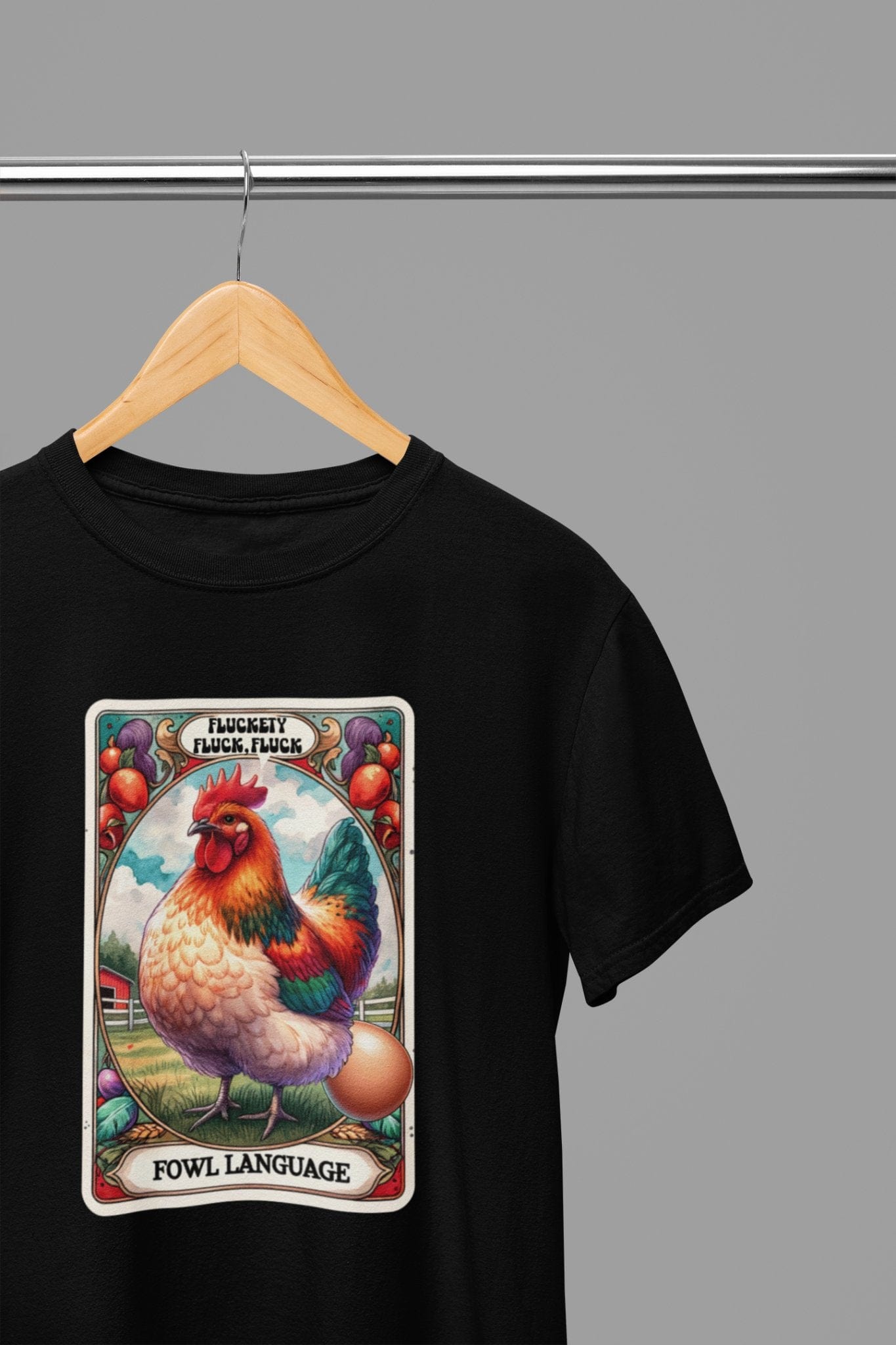 My Store Tarot T-Shirt Fowl Language Tarot Shirt & Sweatshirt | Funny Rooster Chicken Graphic