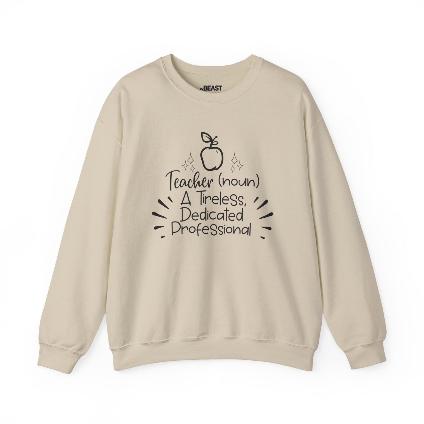 Teacher Definition Sweatshirt – Inspirational Teacher Crewneck Sand / S gift_idea unique_gift personalised_gift