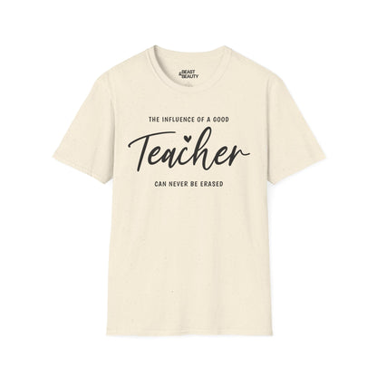 Teacher Influence Inspirational T-Shirt Natural / M gift_idea unique_gift personalised_gift