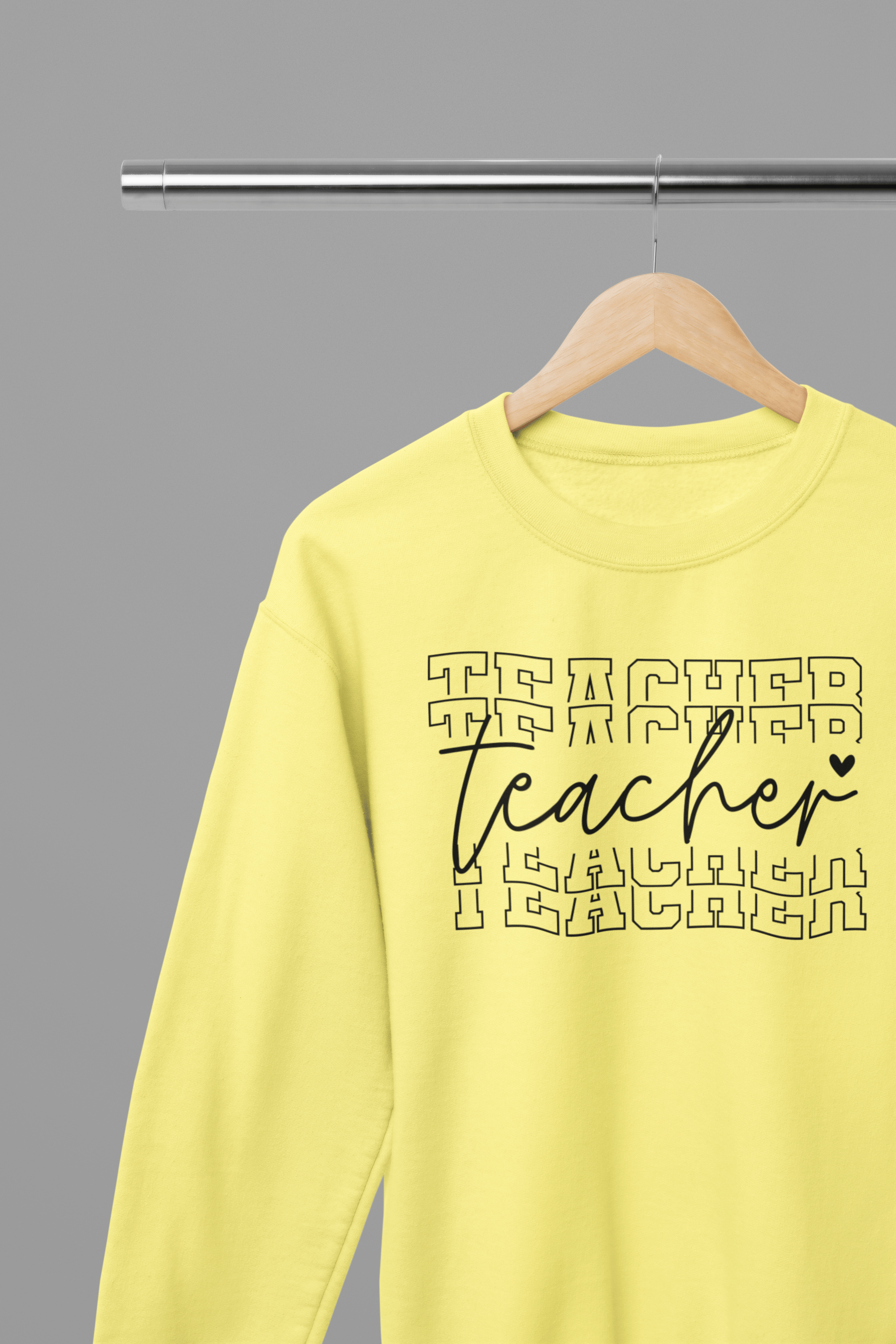 Teacher Stacked Sweatshirt small / Yellow gift_idea unique_gift personalised_gift