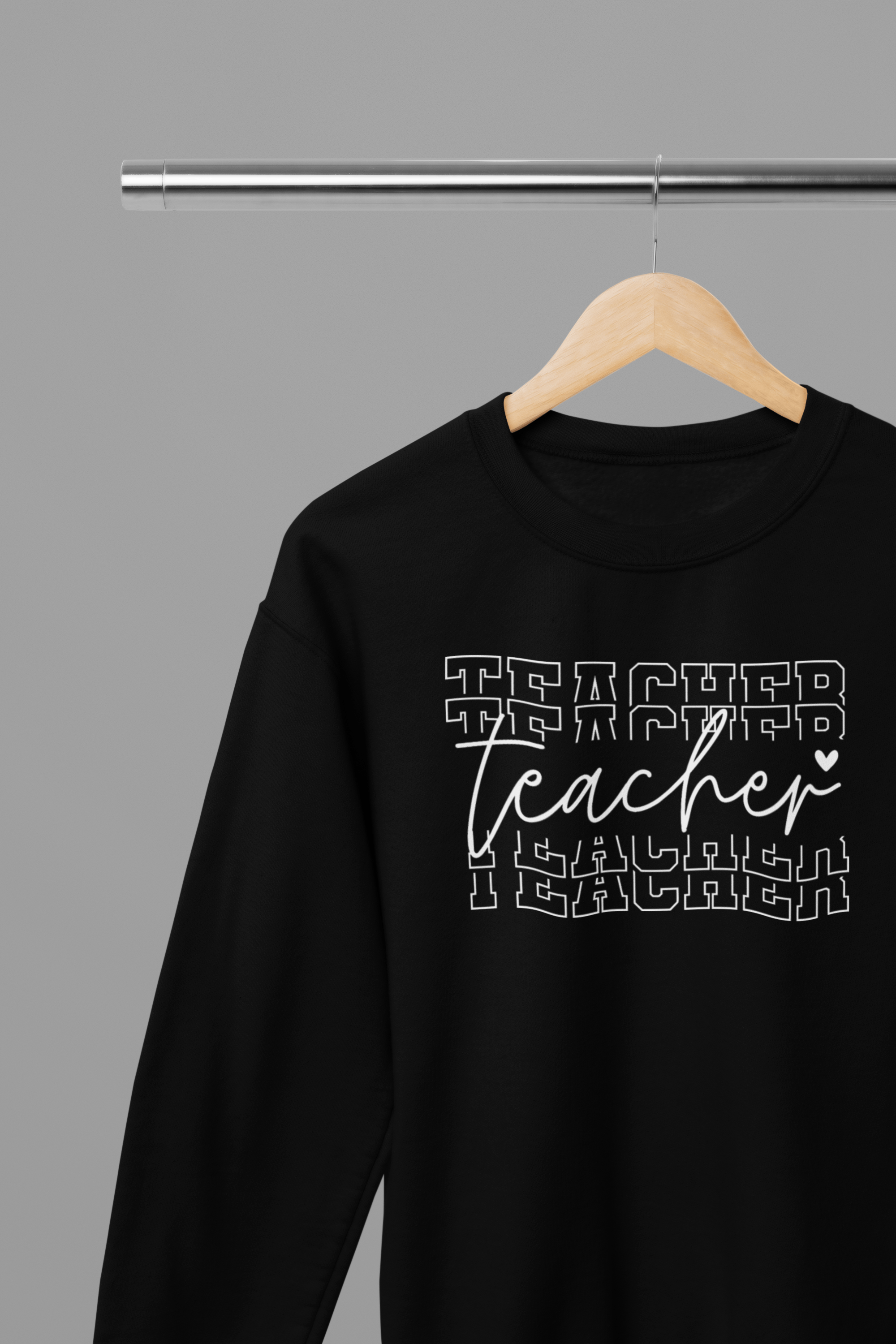 My Store Teacher Sweatshirt small / Black Teacher Stacked Sweatshirt
