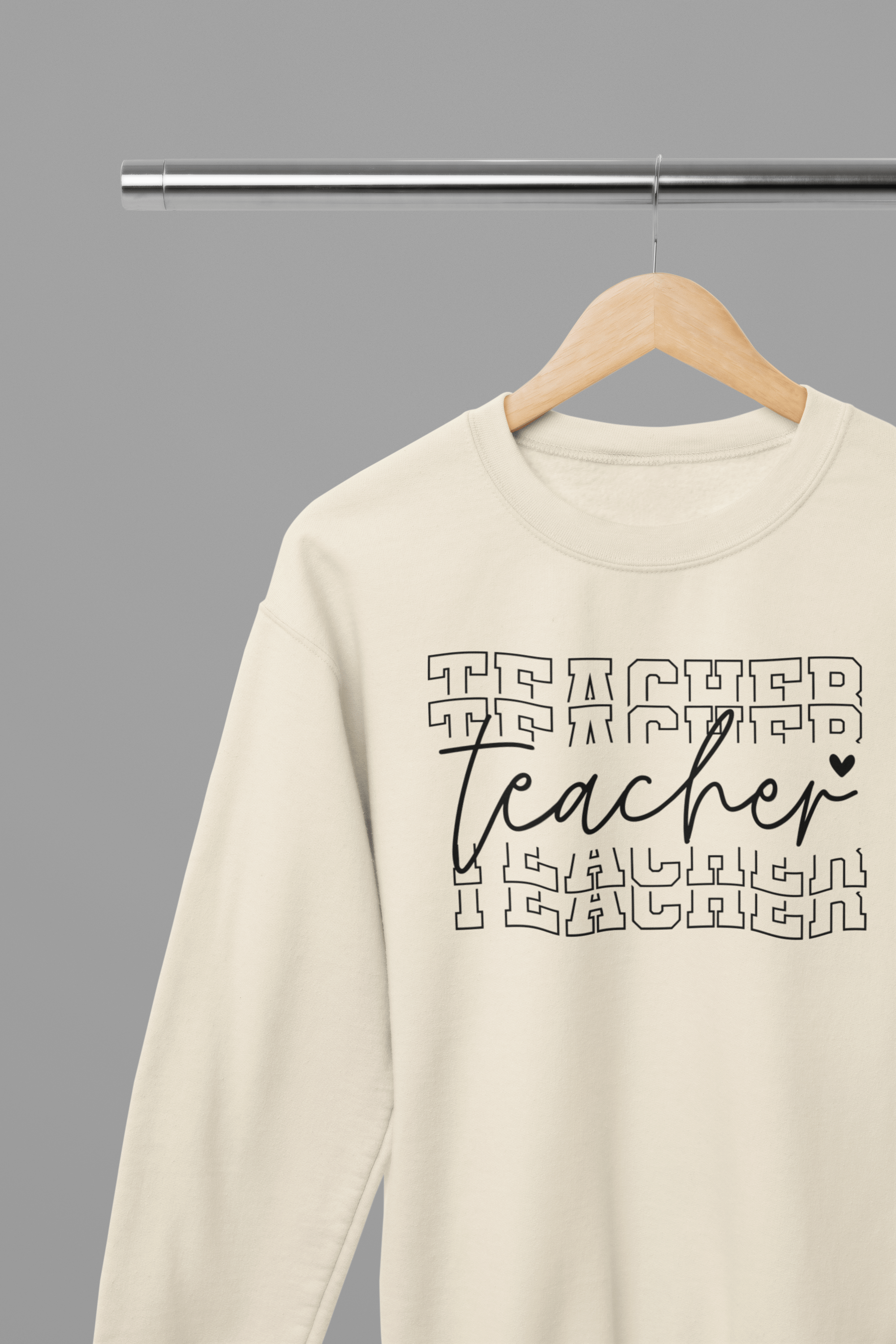 My Store Teacher Sweatshirt small / Sand Teacher Stacked Sweatshirt