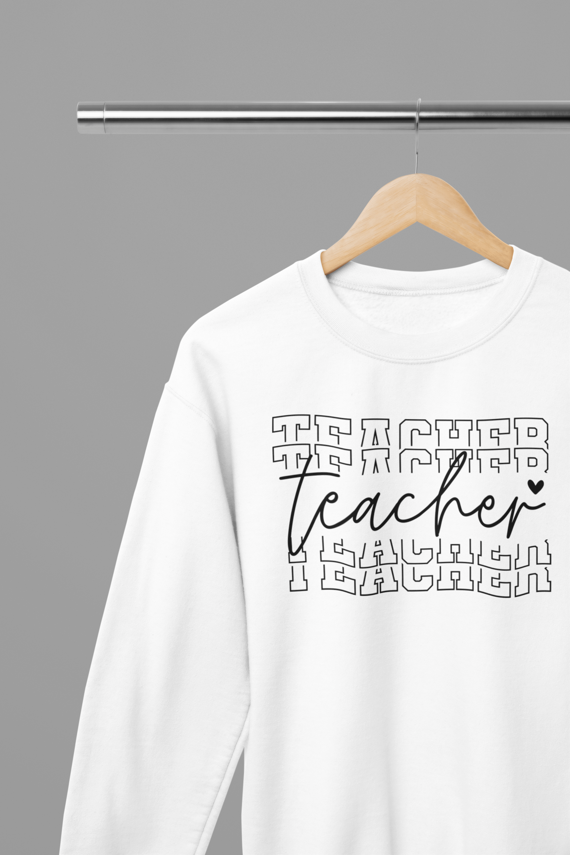 My Store Teacher Sweatshirt small / White Teacher Stacked Sweatshirt