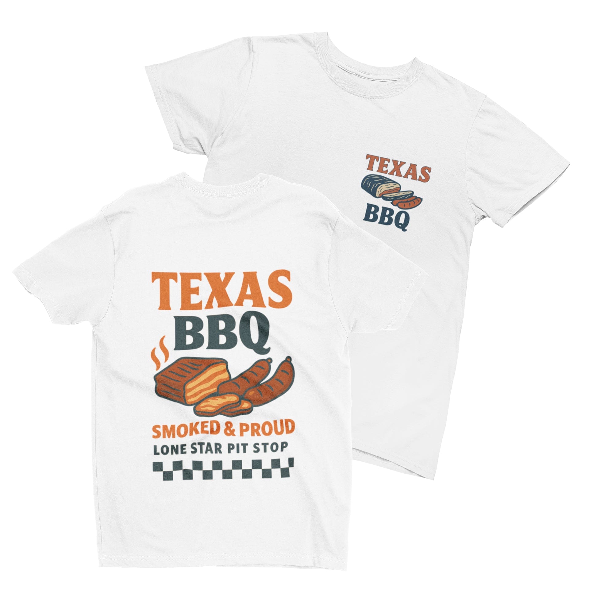 Texas BBQ T-Shirt – Lone Star Smoked Meat Retro Tee S (Adult) / T-Shirt gift_idea unique_gift personalised_gift