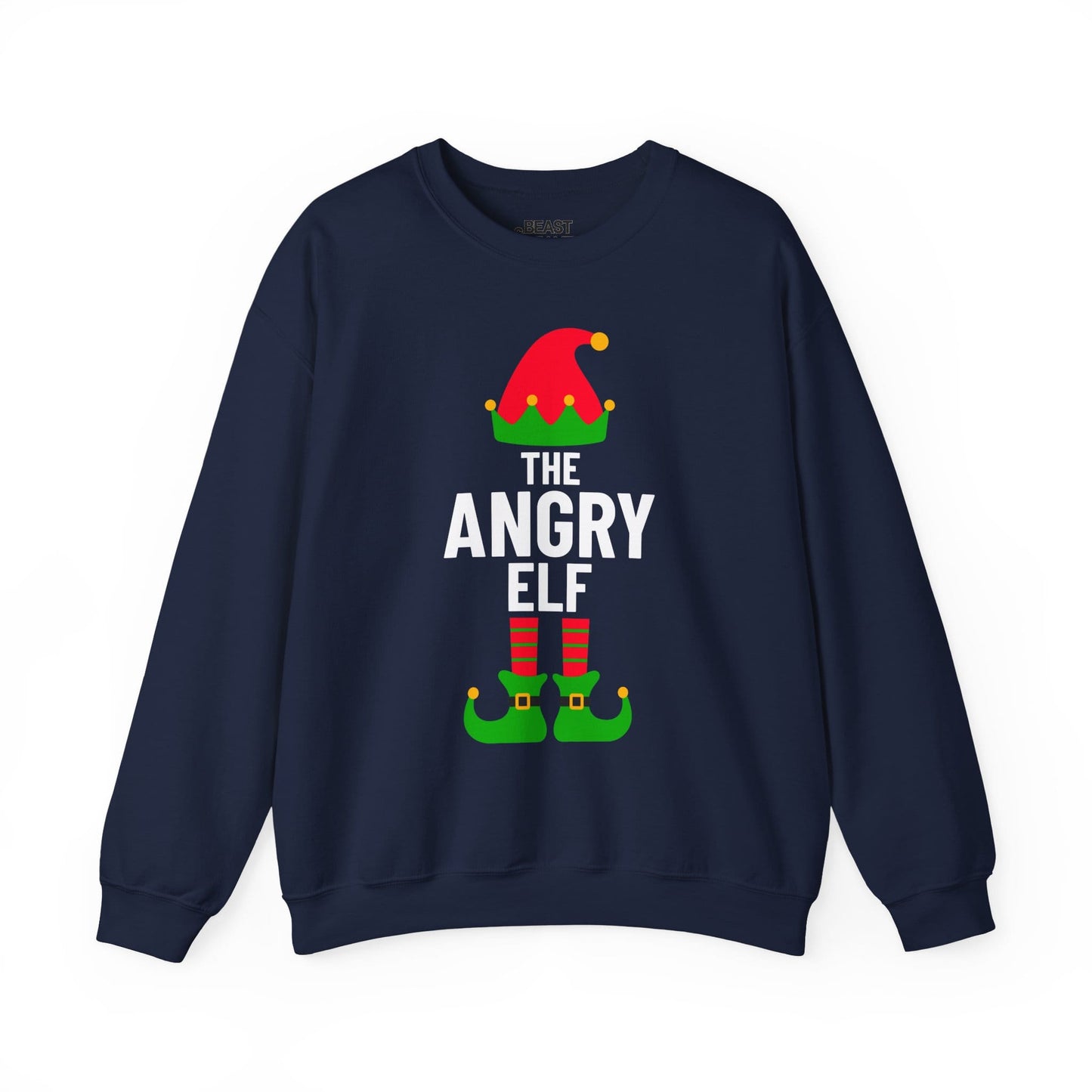 the angry elf christmas sweatshirt navy sweatshirt uk Christmas gift idea