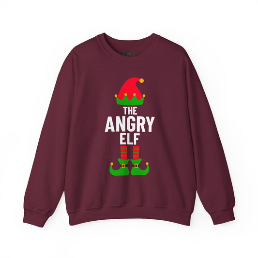 the angry elf christmas sweatshirt maroon sweatshirt uk Christmas gift idea