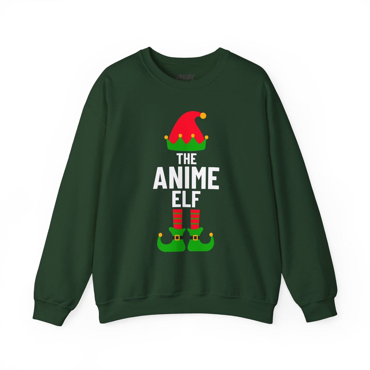 the anime elf christmas sweatshirt forest green sweatshirt uk Christmas gift idea