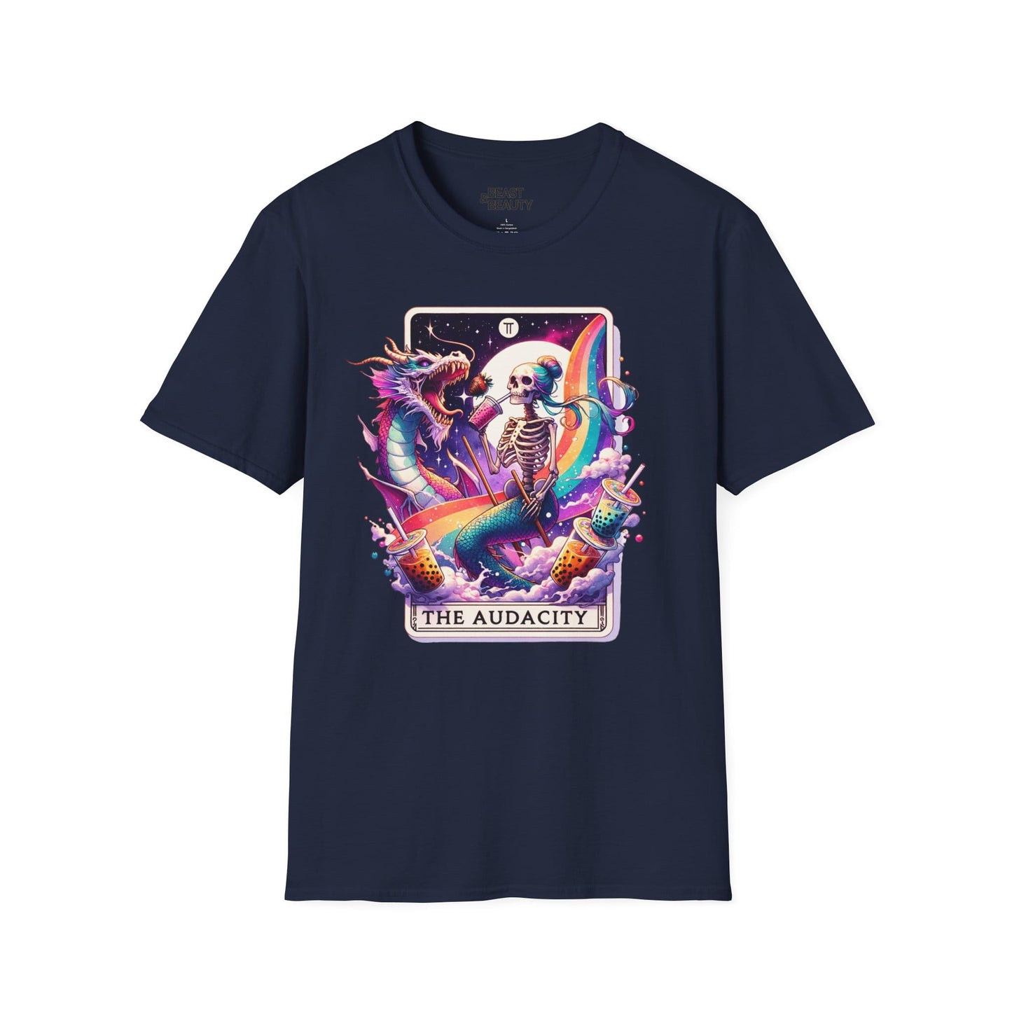 The Audacity Tarot Graphic T-Shirt Navy / S gift_idea unique_gift personalised_gift