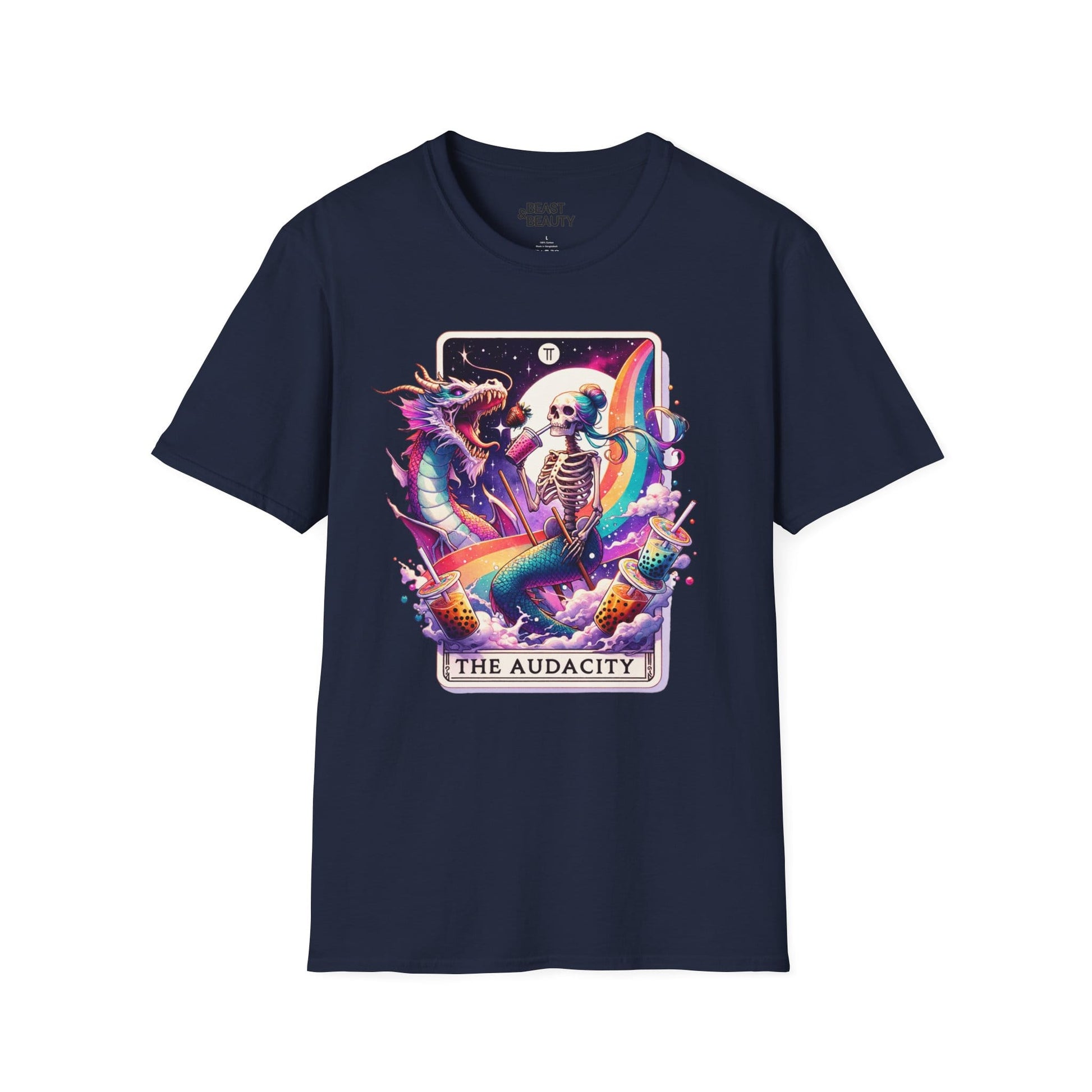 The Audacity Tarot Graphic T-Shirt Navy / S gift_idea unique_gift personalised_gift