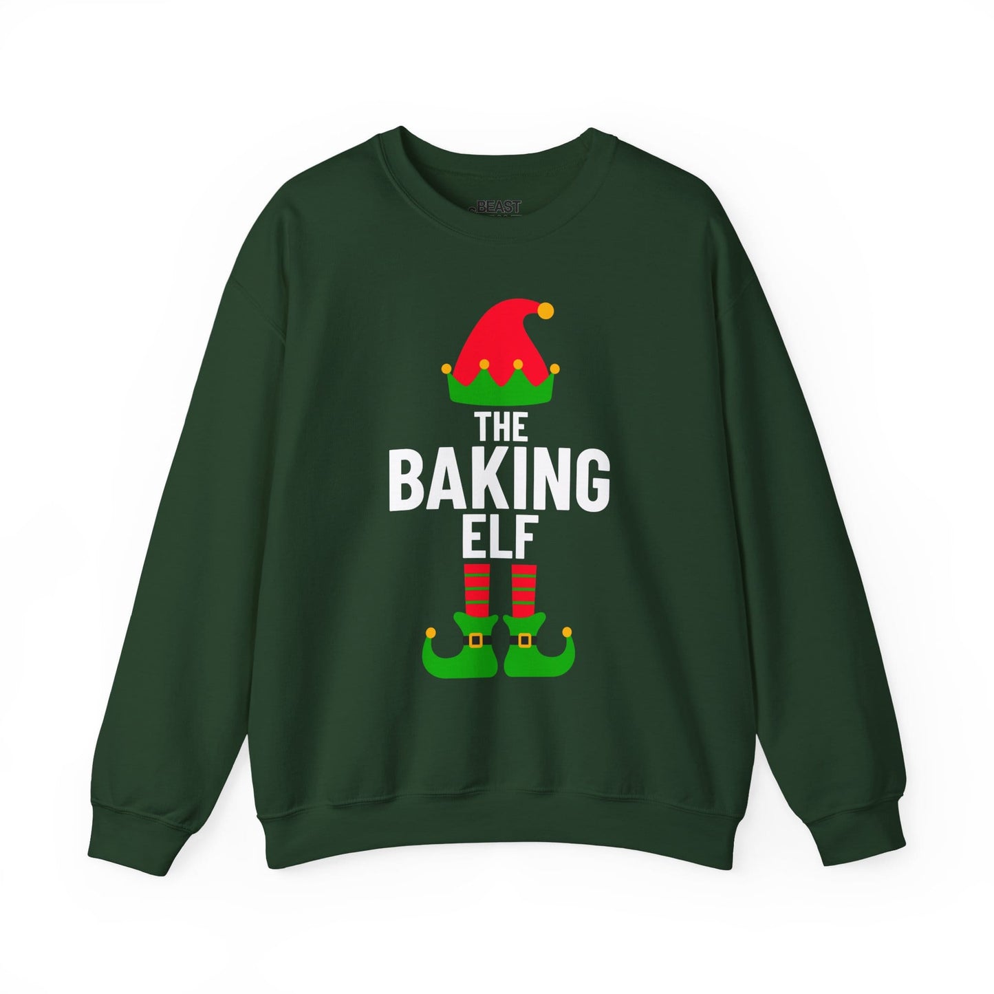 the baking elf christmas sweatshirt forest green sweatshirt uk Christmas gift idea