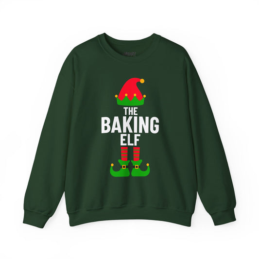 the baking elf christmas sweatshirt forest green sweatshirt uk Christmas gift idea