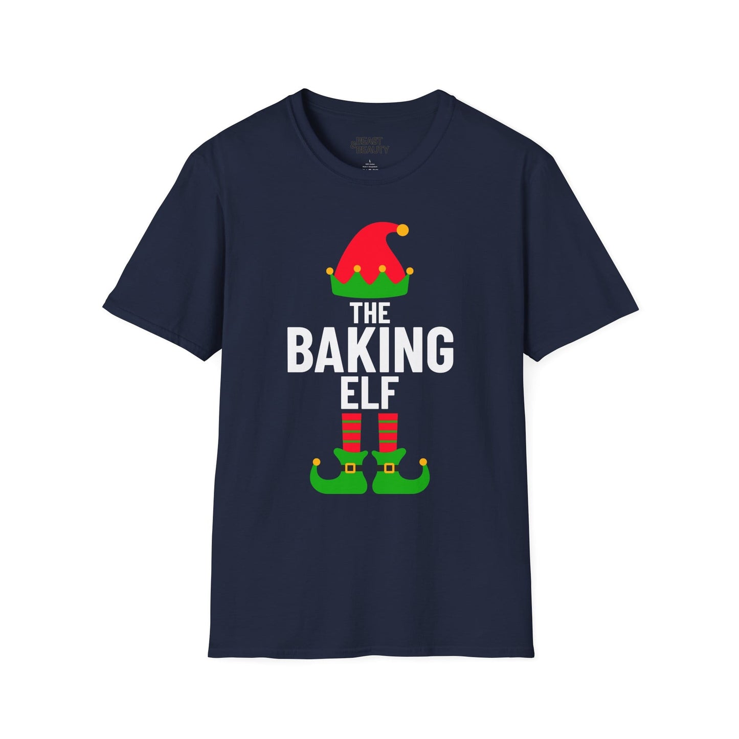 the baking elf christmas t-shirt navy t-shirt uk Christmas gift idea