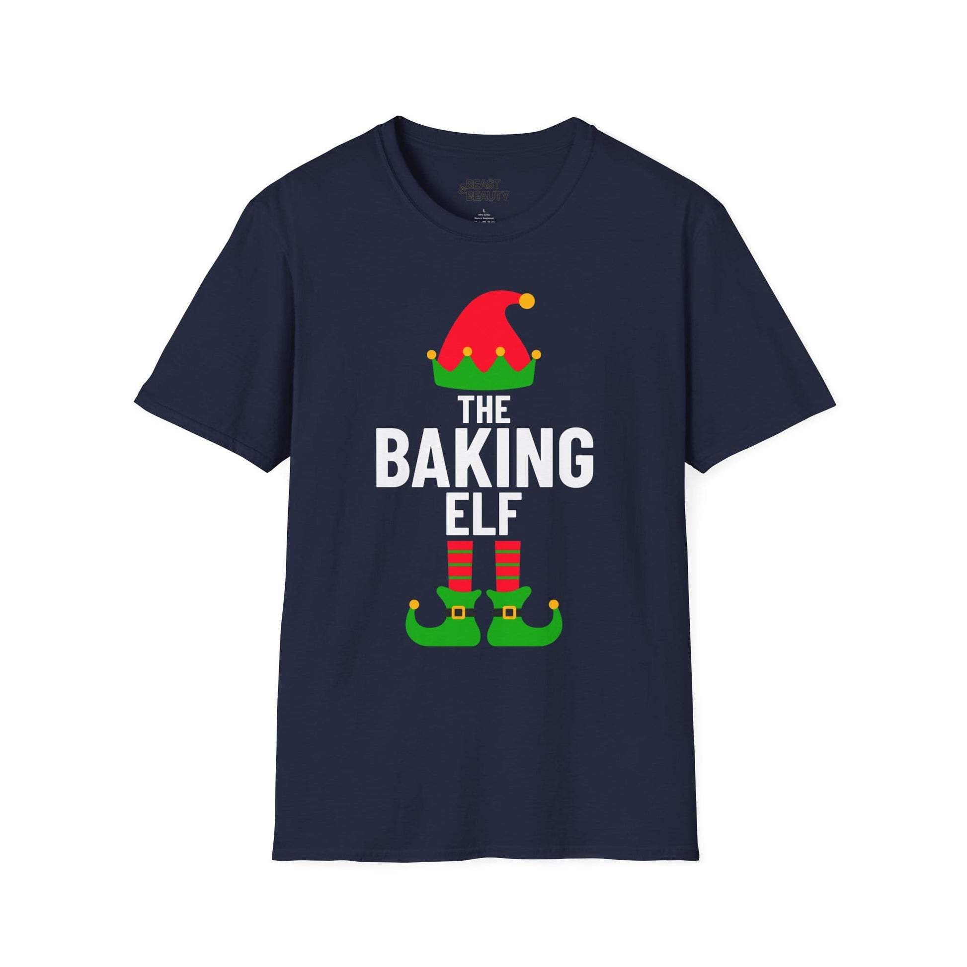 the baking elf christmas t-shirt navy t-shirt uk Christmas gift idea
