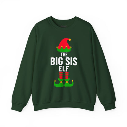 the big sis elf christmas sweatshirt forest green sweatshirt uk Christmas gift idea