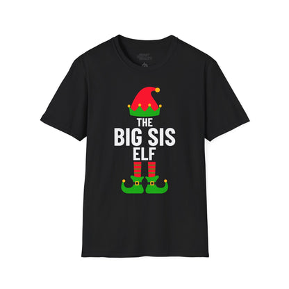 the big sis elf christmas t-shirt black t-shirt uk Christmas gift idea