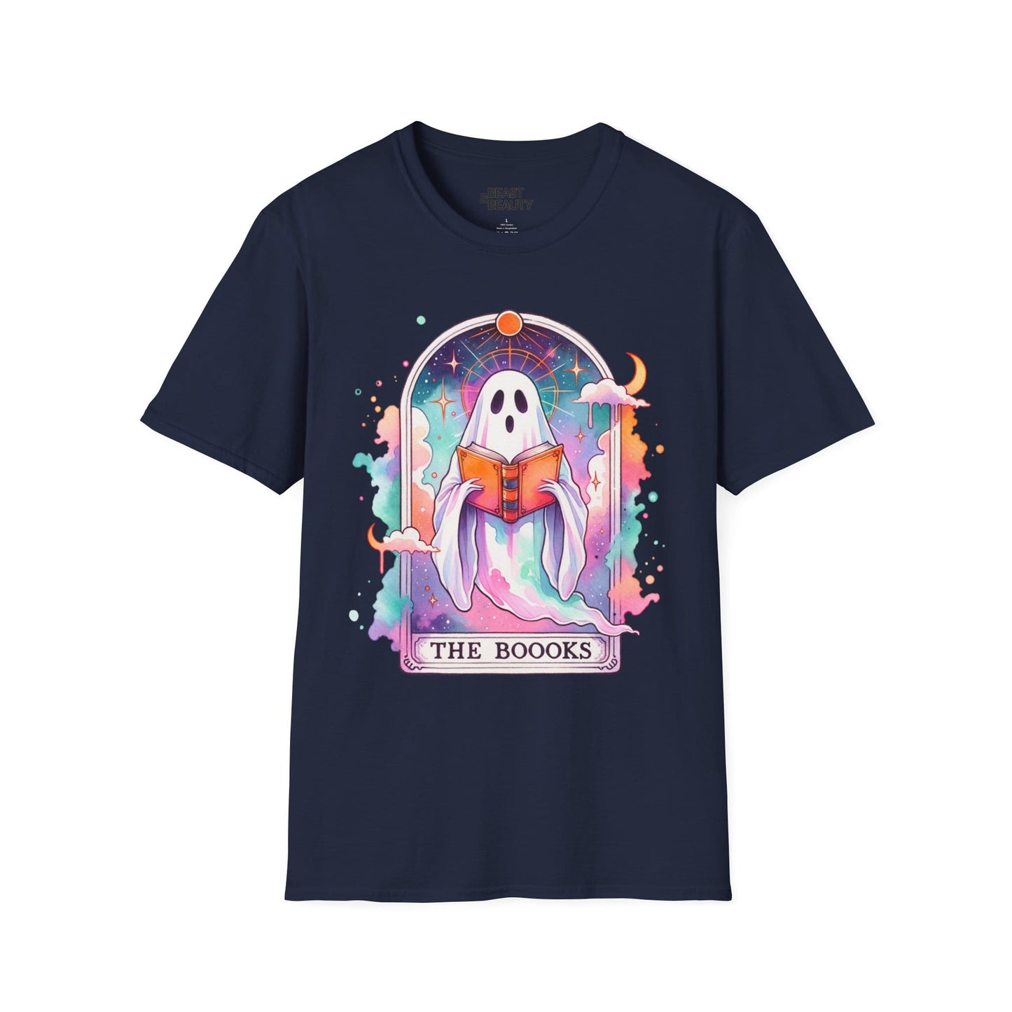 The Books Ghost Tarot T-Shirt Navy / S gift_idea unique_gift personalised_gift