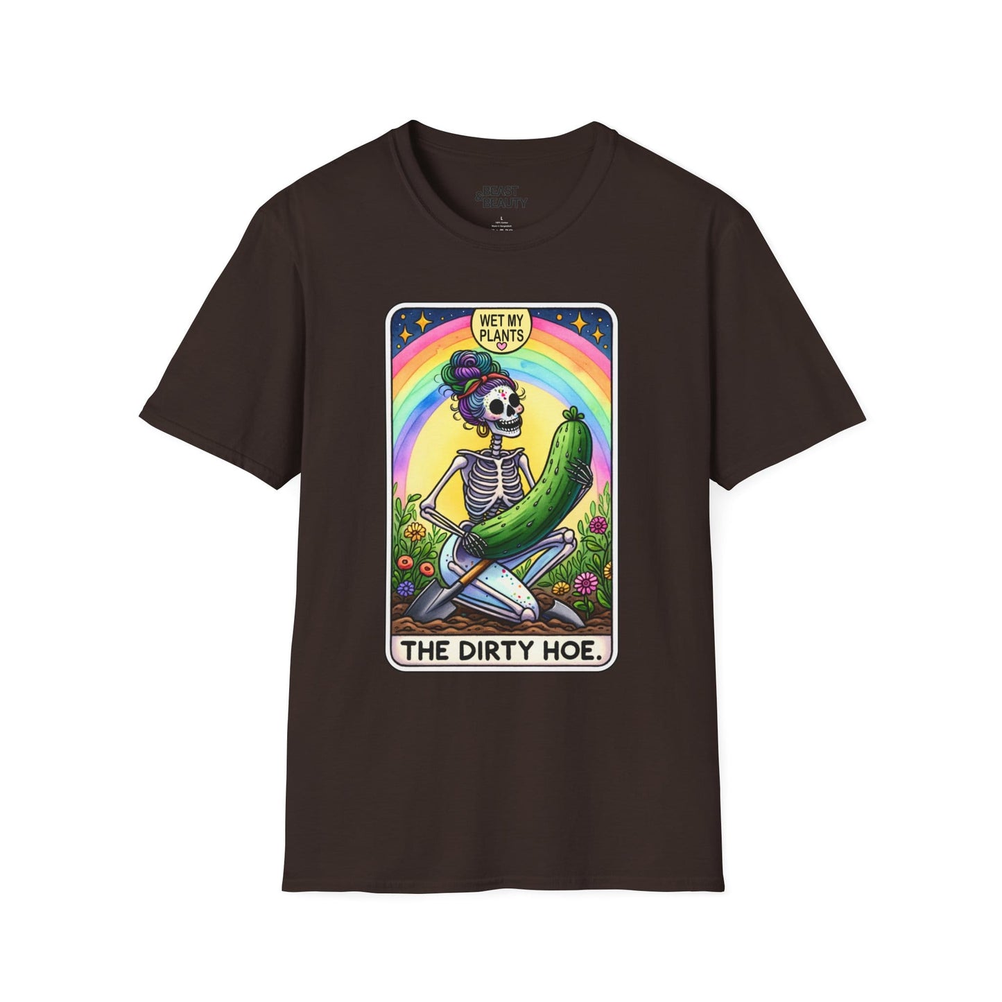 The Dirty Hoe Tarot Gardening T-Shirt Dark Chocolate / S gift_idea unique_gift personalised_gift