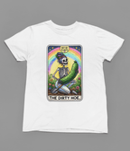 The Dirty Hoe Tarot T-Shirt & Sweatshirt | Funny Gardening Tarot Graphic T-Shirt / small / White gift_idea unique_gift personalised_gift