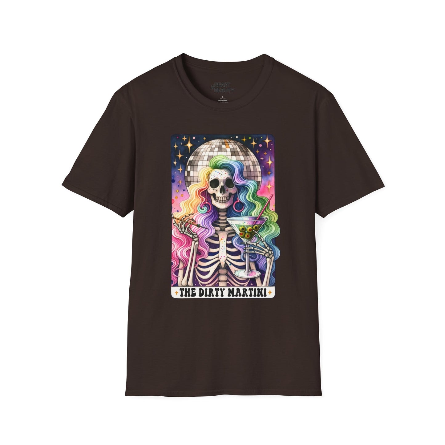 The Dirty Martini Tarot Graphic T-Shirt Dark Chocolate / S gift_idea unique_gift personalised_gift