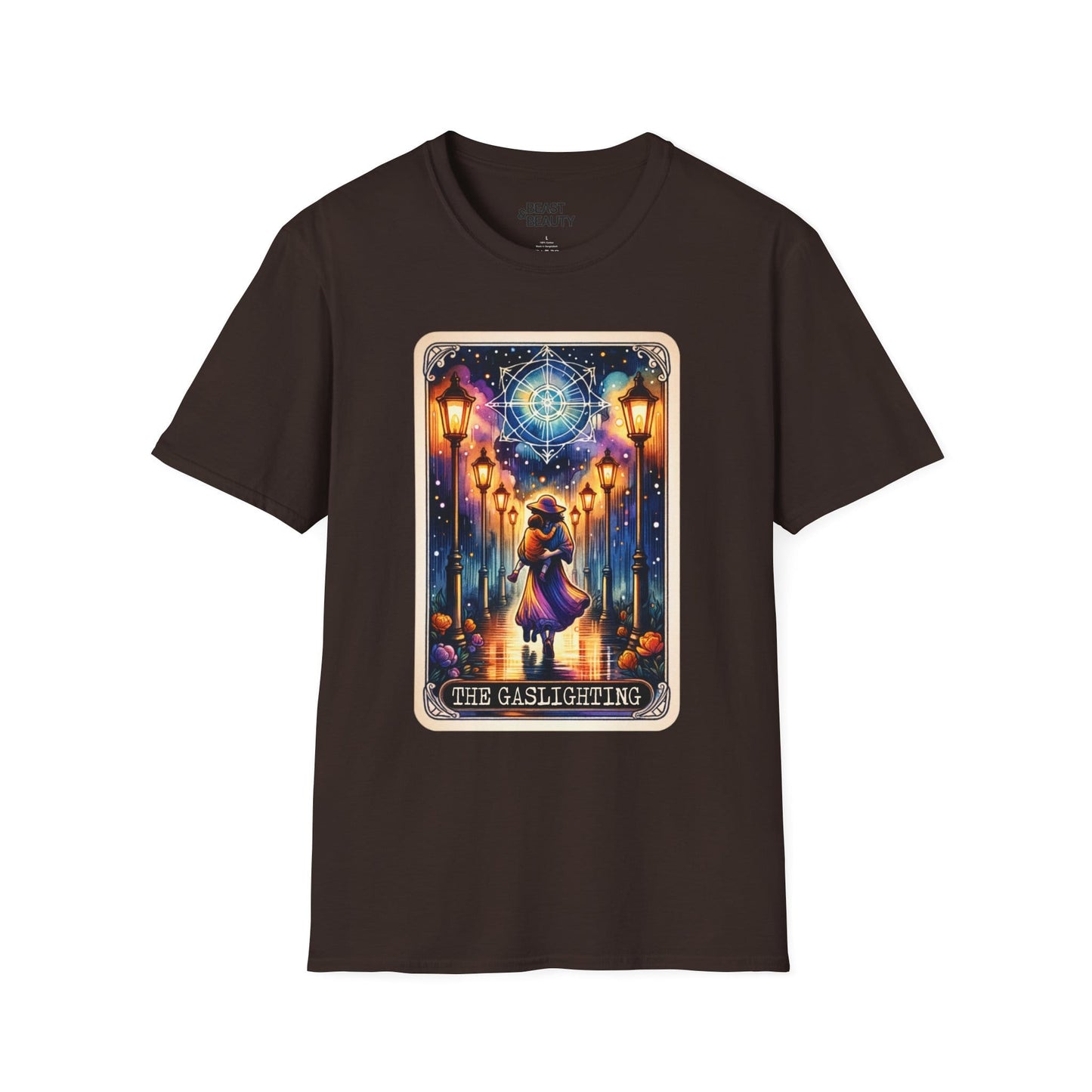 The Gaslighting Tarot Graphic T-Shirt Dark Chocolate / S gift_idea unique_gift personalised_gift