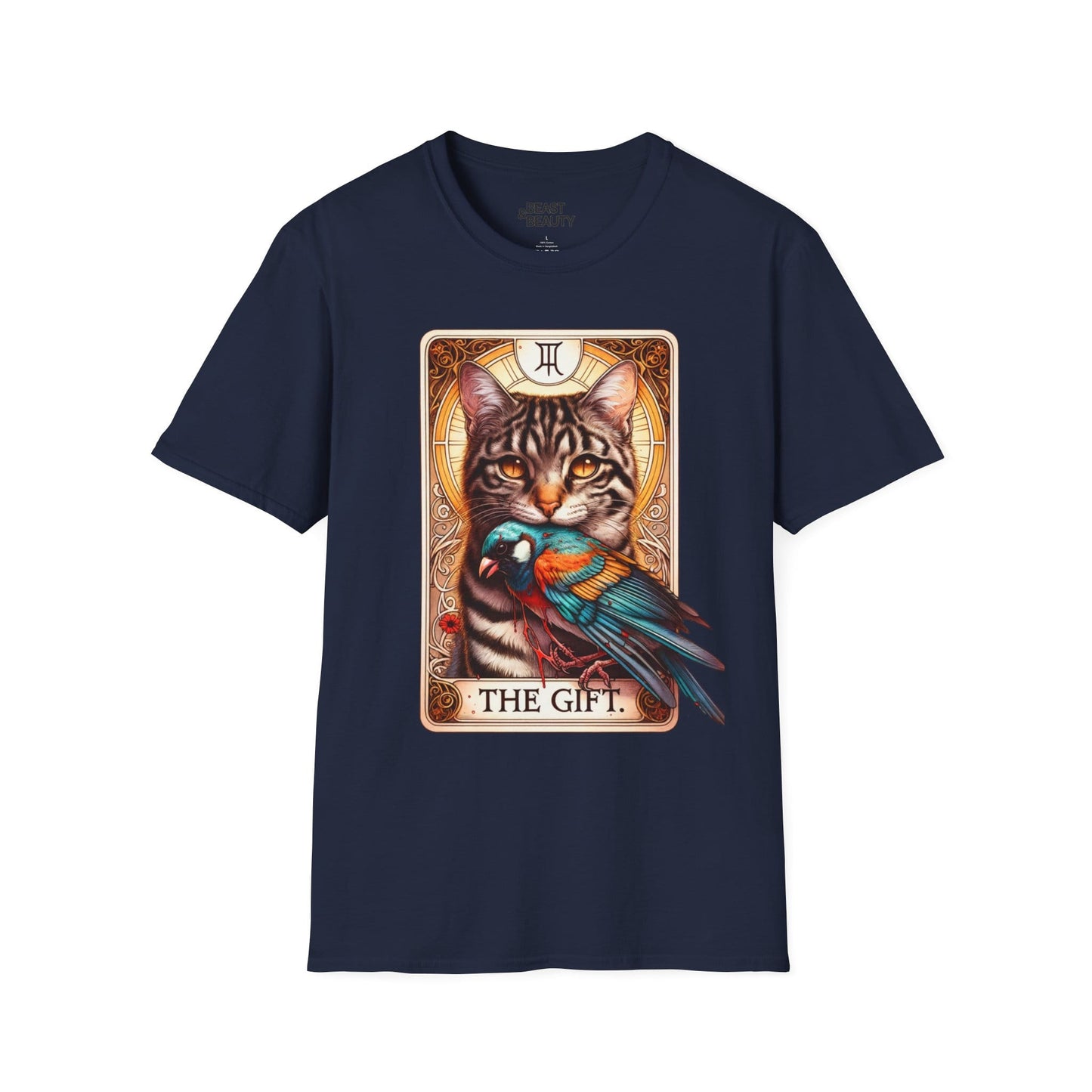 The Gift Cat Tarot Graphic T-Shirt Navy / S gift_idea unique_gift personalised_gift