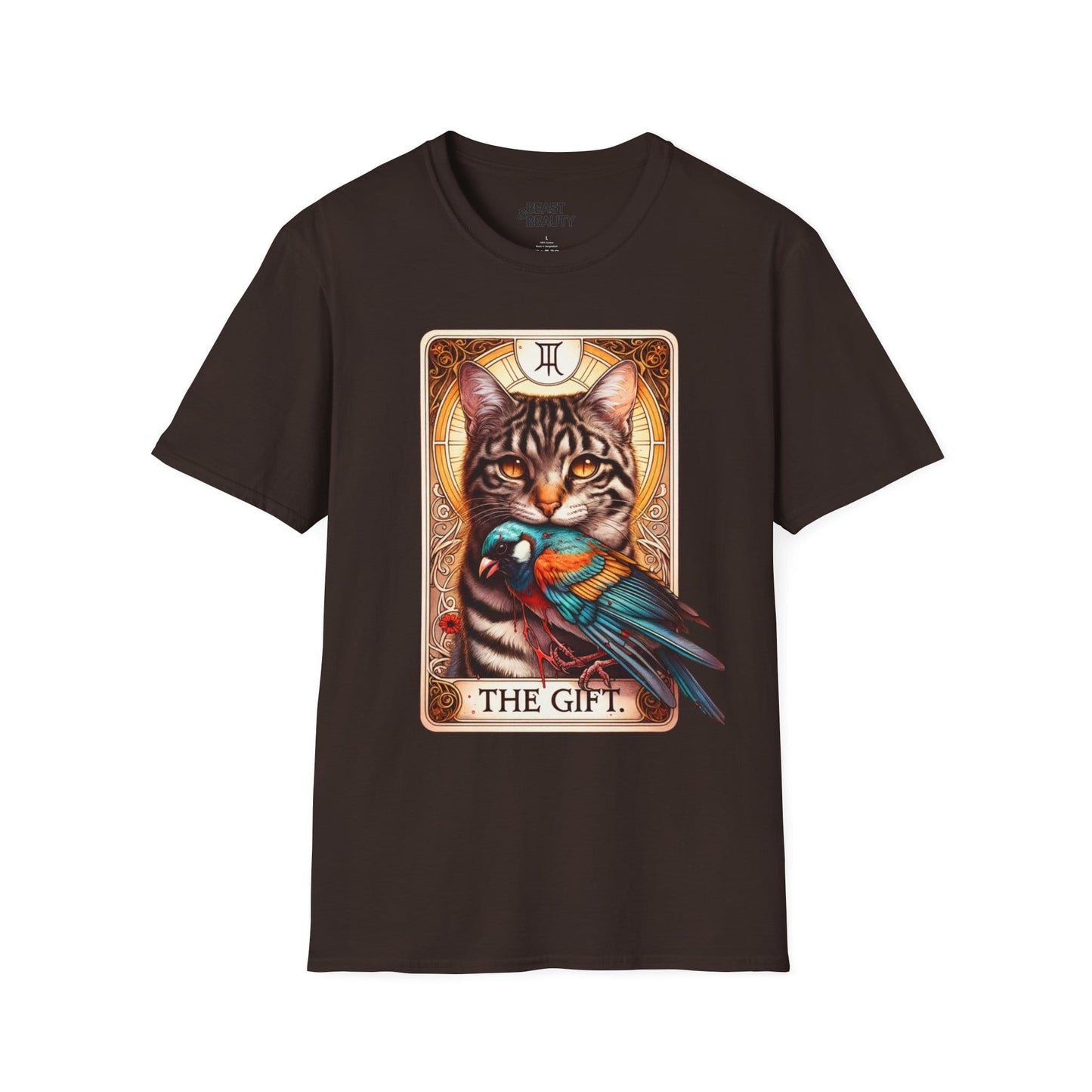 The Gift Cat Tarot Graphic T-Shirt Dark Chocolate / S gift_idea unique_gift personalised_gift