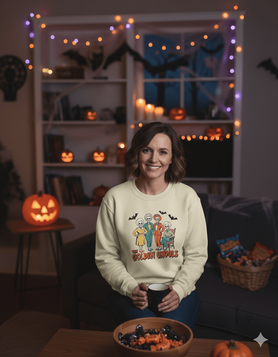 The Golden Ghouls Halloween Sweatshirt | Retro Funny Jumper gift_idea unique_gift personalised_gift