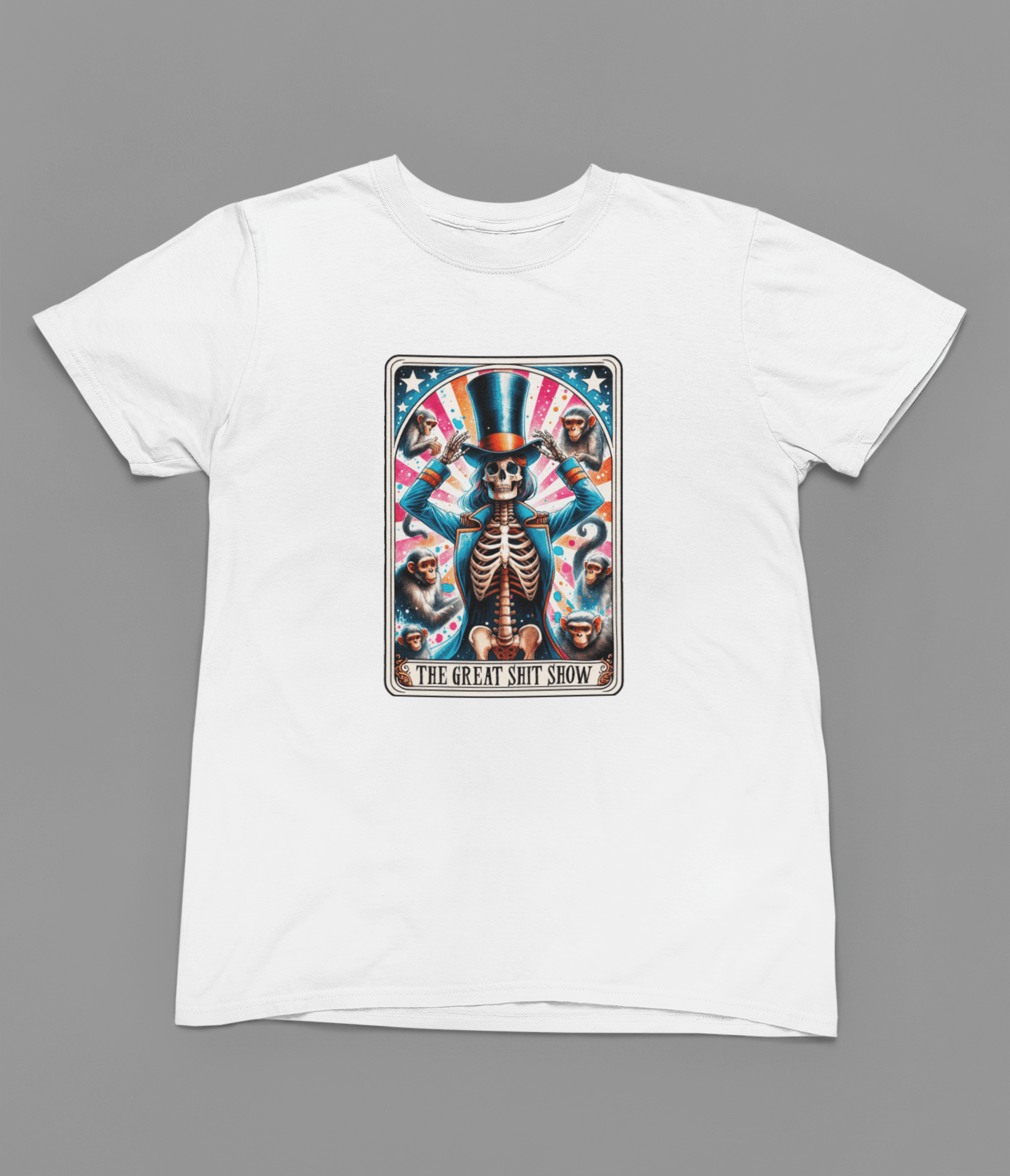 The Great Sh*t Show Shirt | Funny Skeleton Circus Tarot Tee or Sweatshirt T-Shirt / small / White gift_idea unique_gift personalised_gift