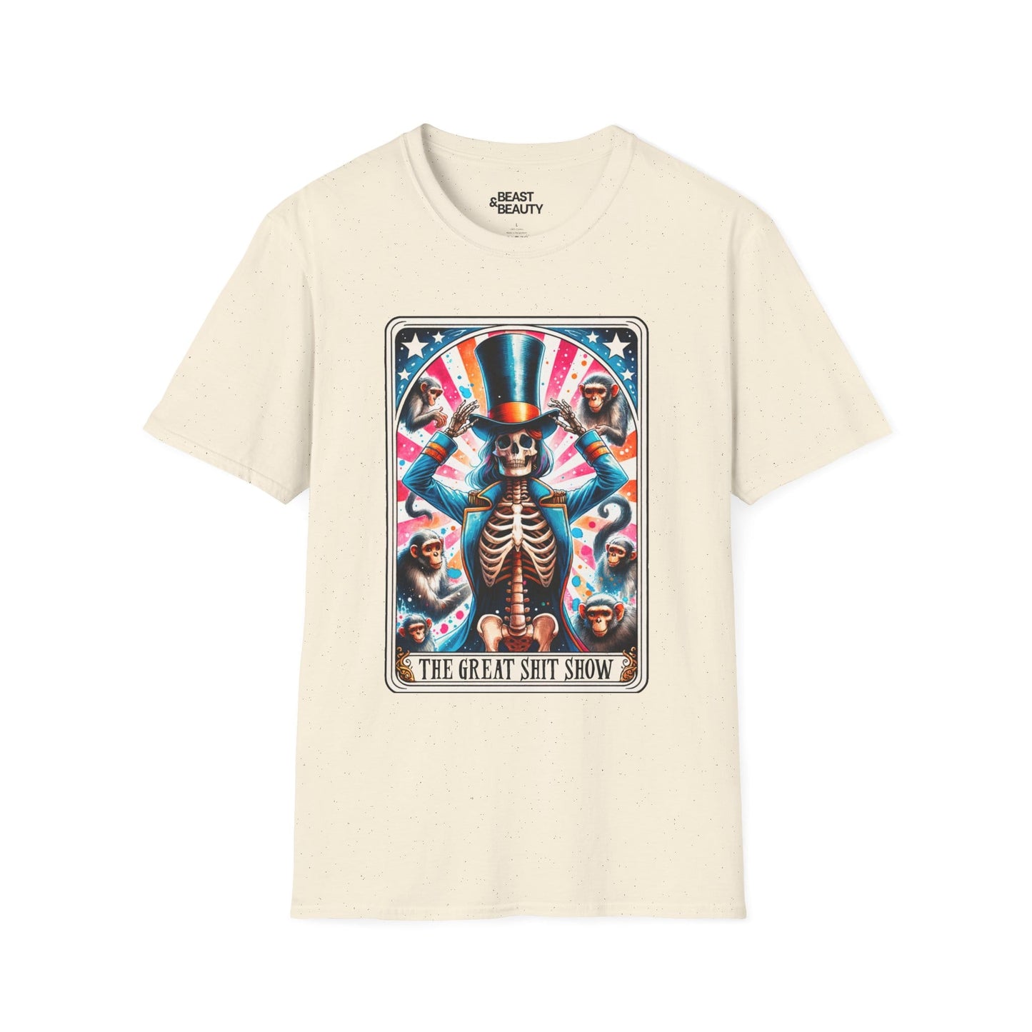 The Great Shit Show Tarot Skeleton T-Shirt Natural / M gift_idea unique_gift personalised_gift