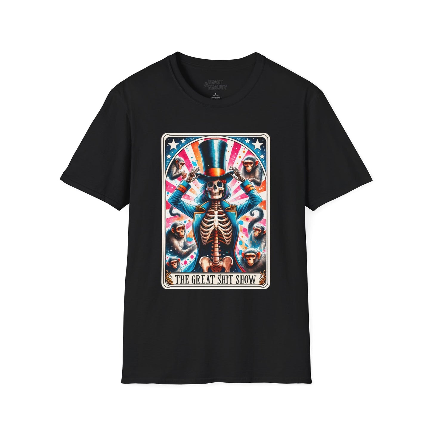 The Great Shit Show Tarot Skeleton T-Shirt Black / S gift_idea unique_gift personalised_gift