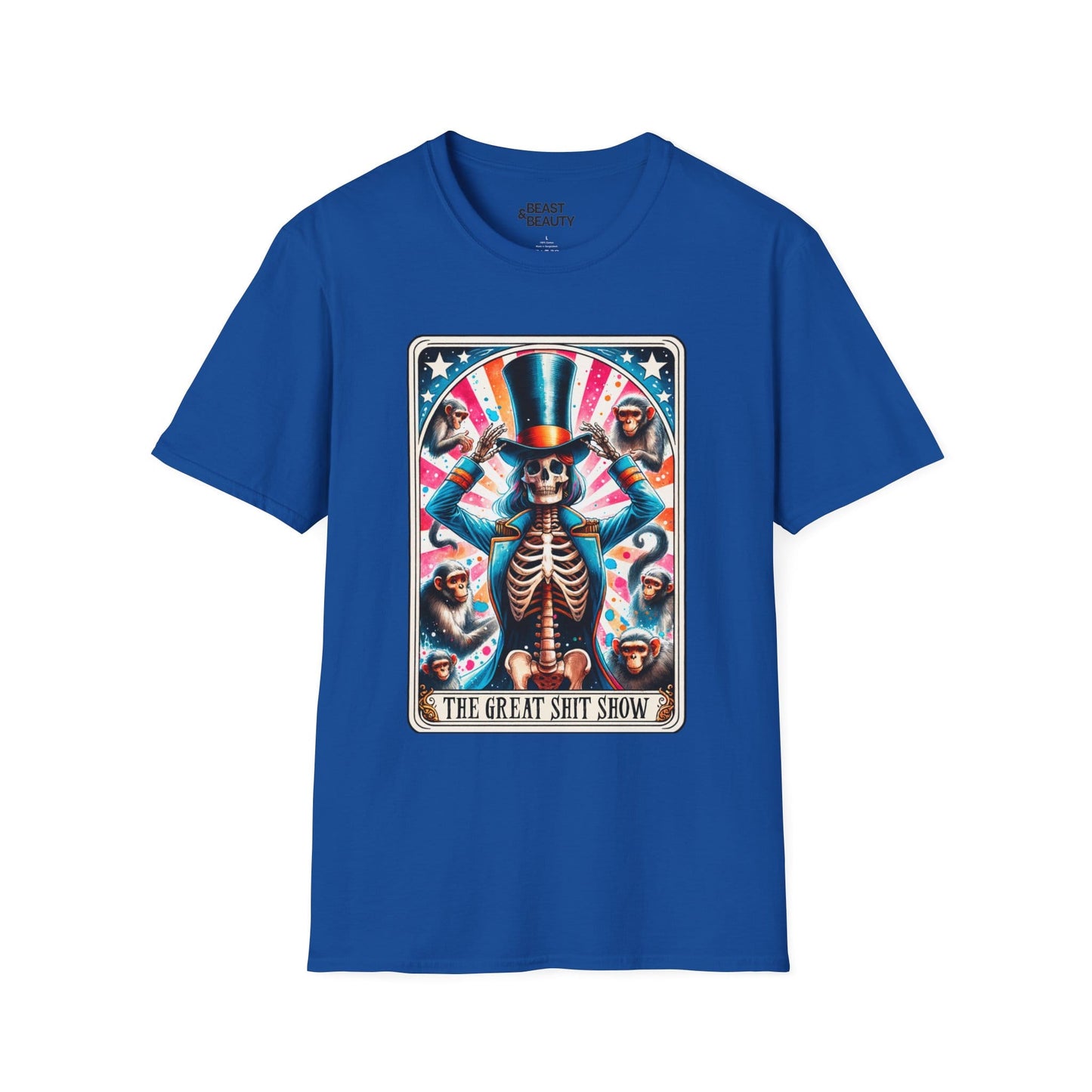 The Great Shit Show Tarot Skeleton T-Shirt Royal / S gift_idea unique_gift personalised_gift