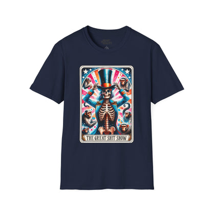 The Great Shit Show Tarot Skeleton T-Shirt Navy / S gift_idea unique_gift personalised_gift